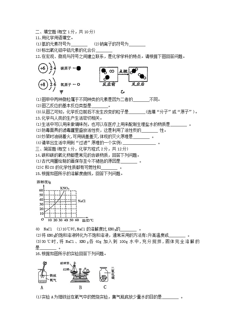 吉林省延边州2022-2023学年九年级下学期教学质量检测化学试题（含答案）第2页
