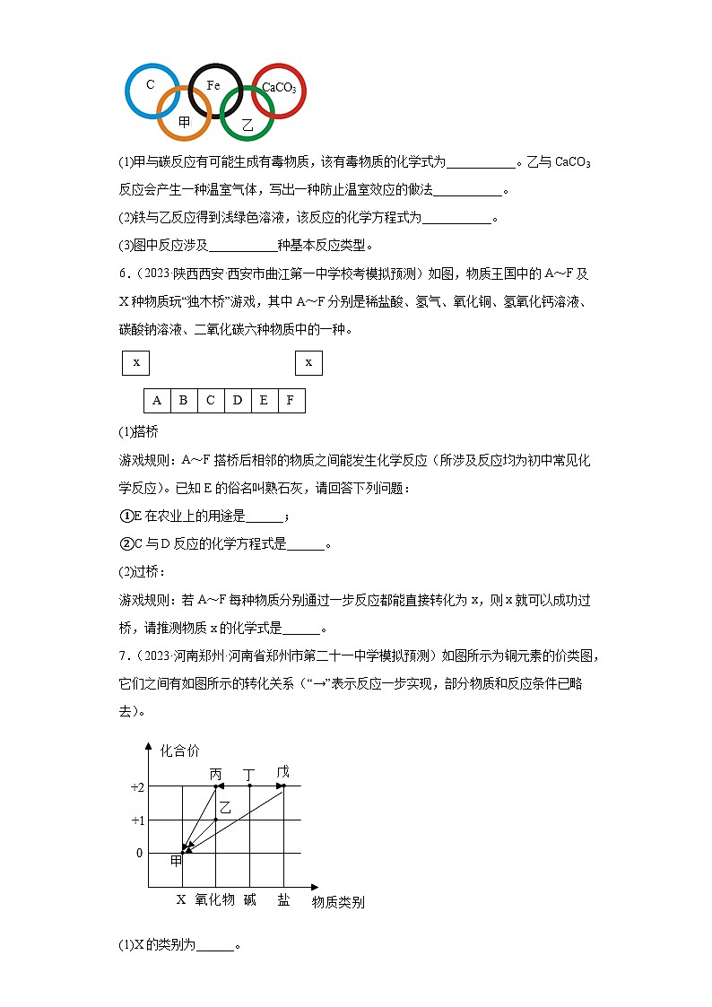 2023年中考化学二轮专题复习元素或物质推断题03