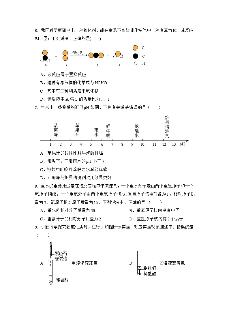 2023年山东省淄博市中考模拟化学试题 (2)02