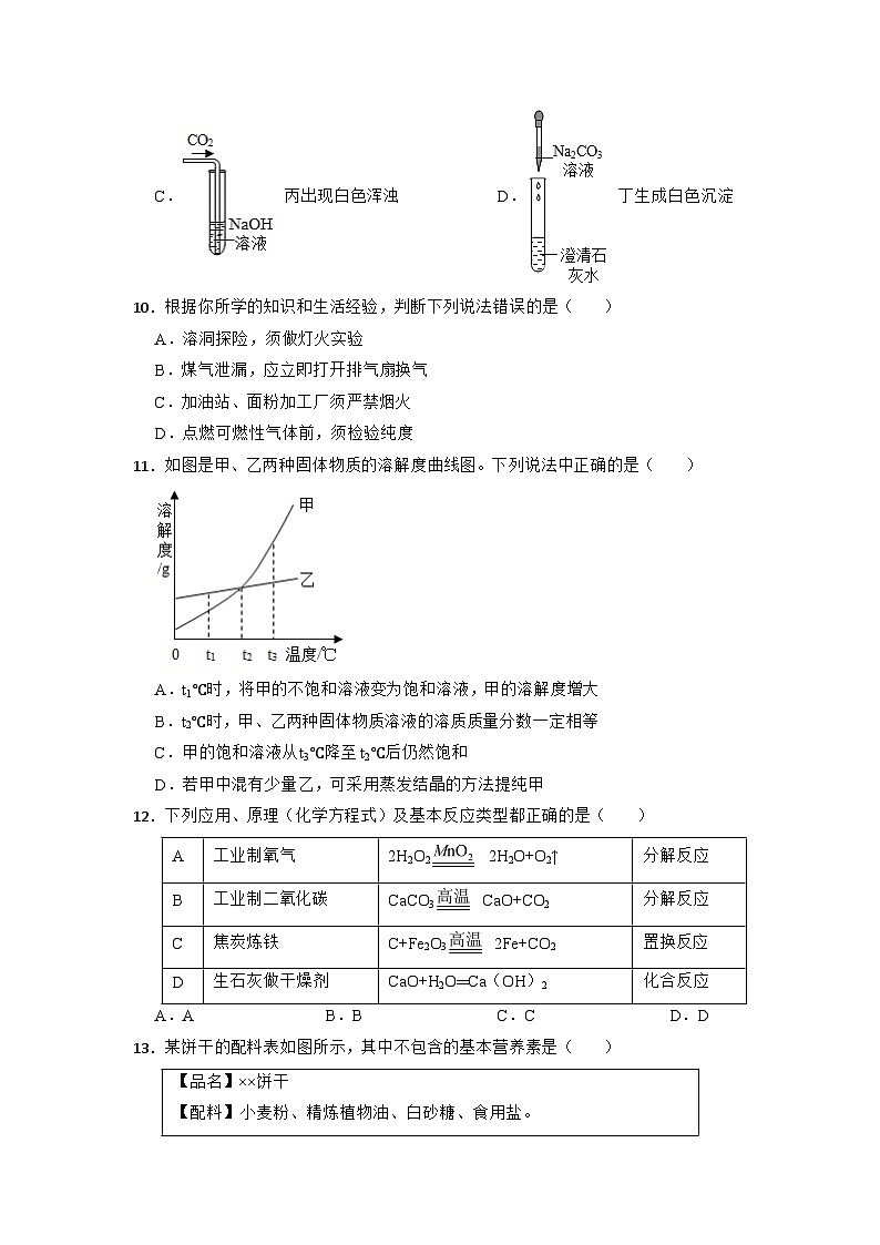 2023年山东省淄博市中考模拟化学试题 (2)03