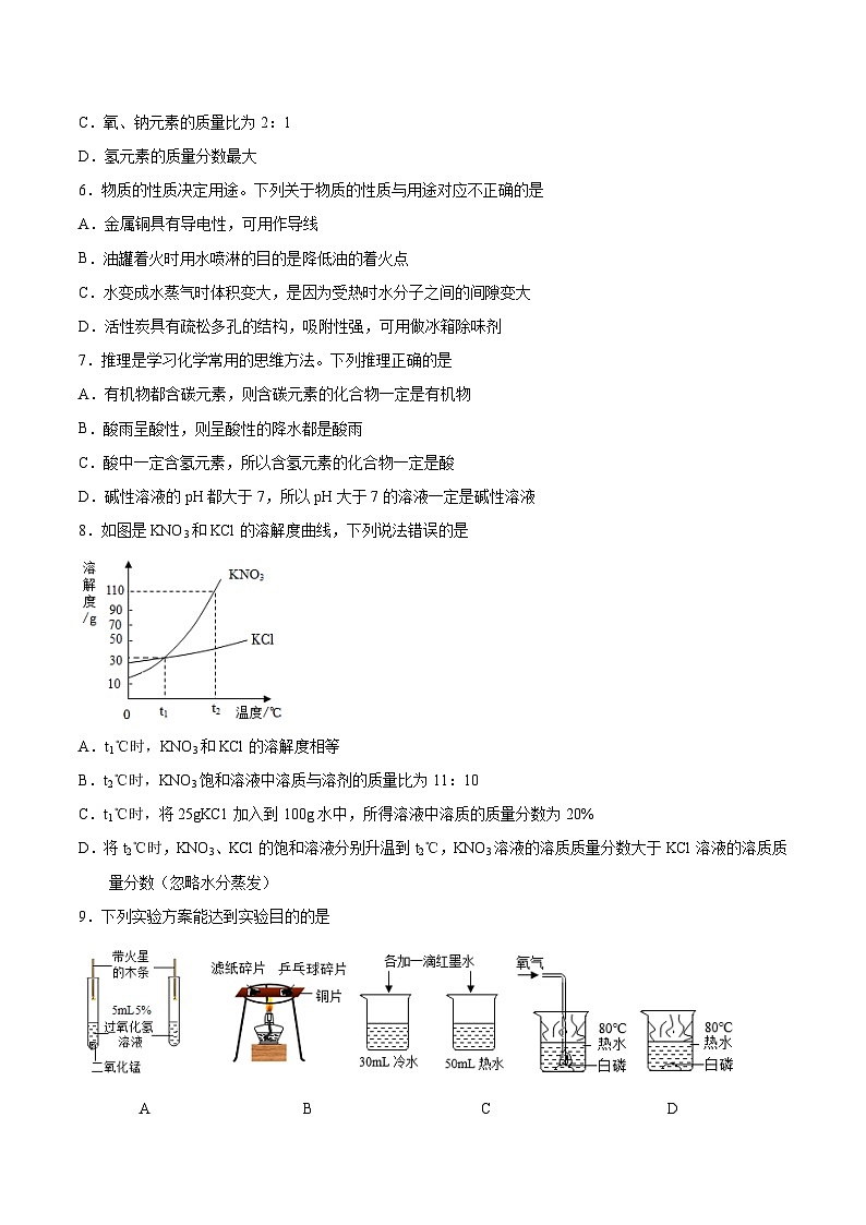 必刷卷02——2023年中考化学考前30天冲刺必刷卷（南通专用）（原卷版）第3页