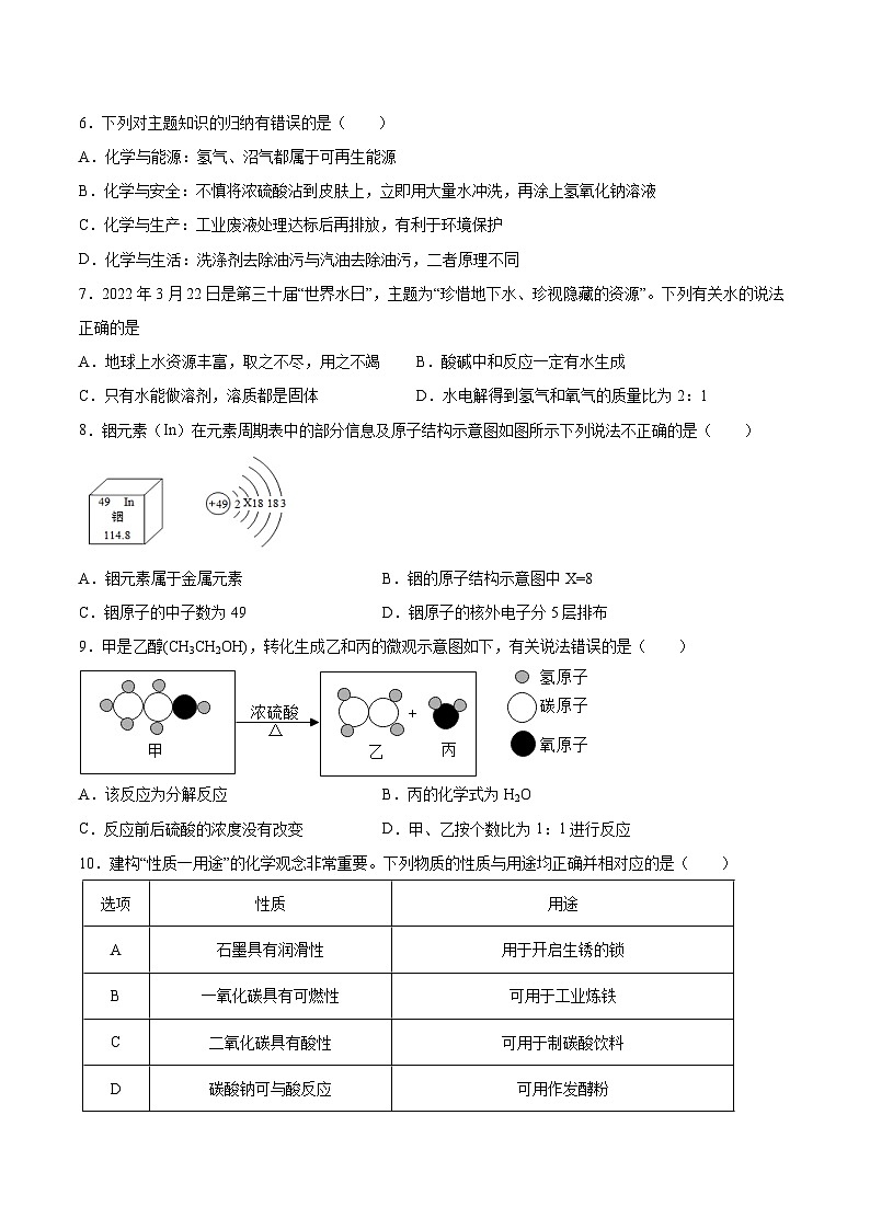 必刷卷02——2023年中考化学考前30天冲刺必刷卷（广州专用）（原卷版）第3页