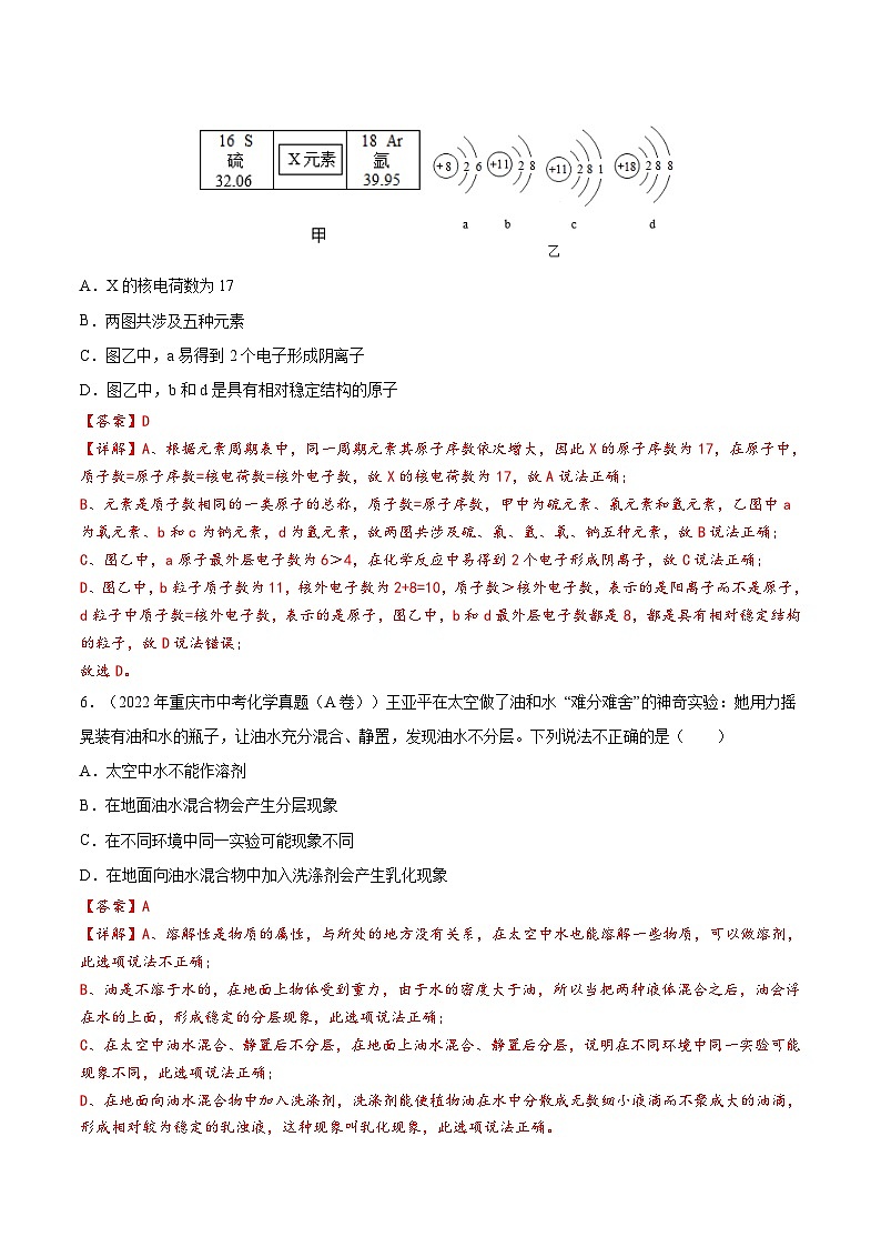 真题重组卷02——2023年中考化学真题汇编重组卷(重庆专用)03