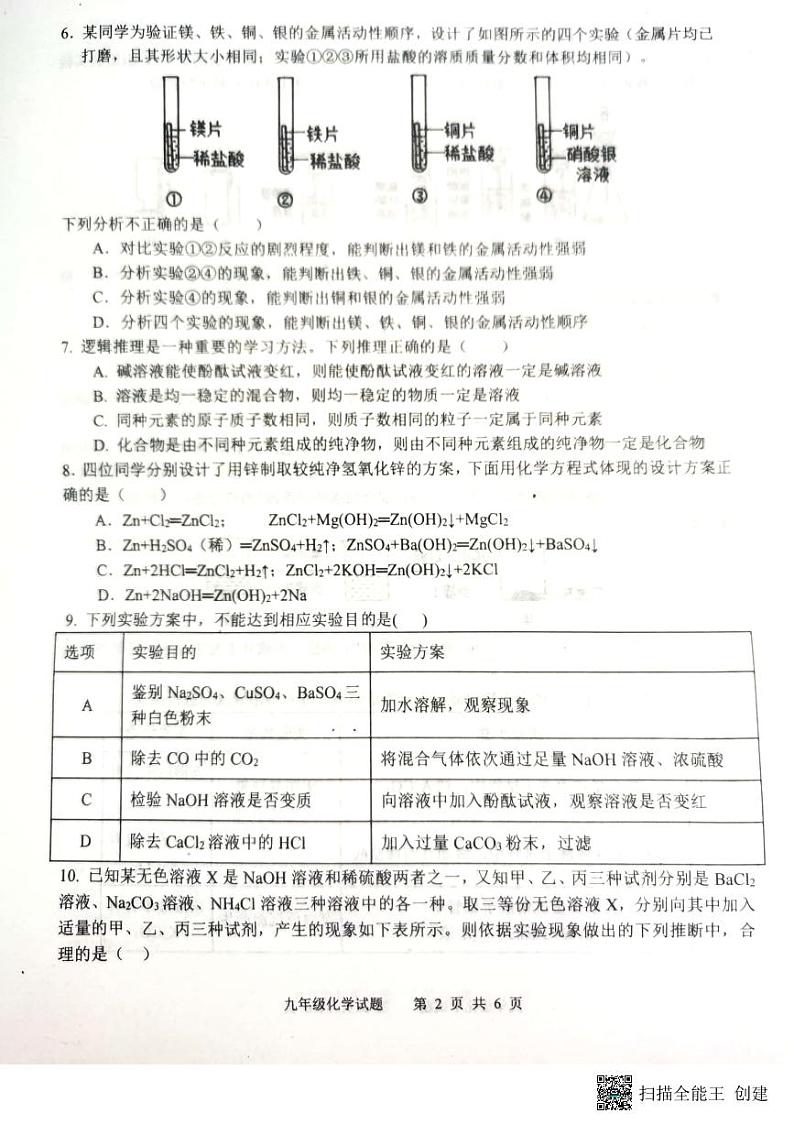 2023年山东省济宁市微山县中考二模化学试题02