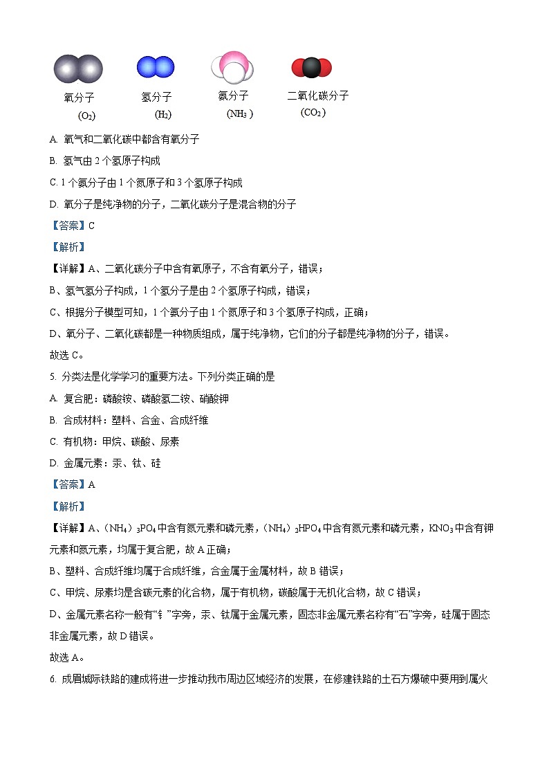精品解析：2023年四川省成都市天府第七中学执诚学部中考二模化学试题（解析版）03