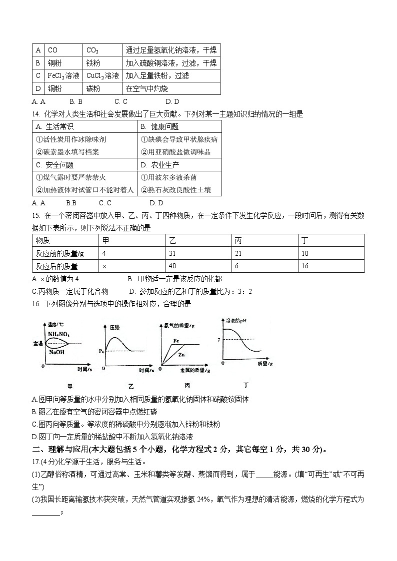 2023年山东省德州市宁津县中考二模化学试题（含答案）03