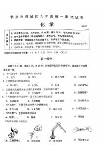 北京市西城区2023届九年级中考一模化学试卷+答案