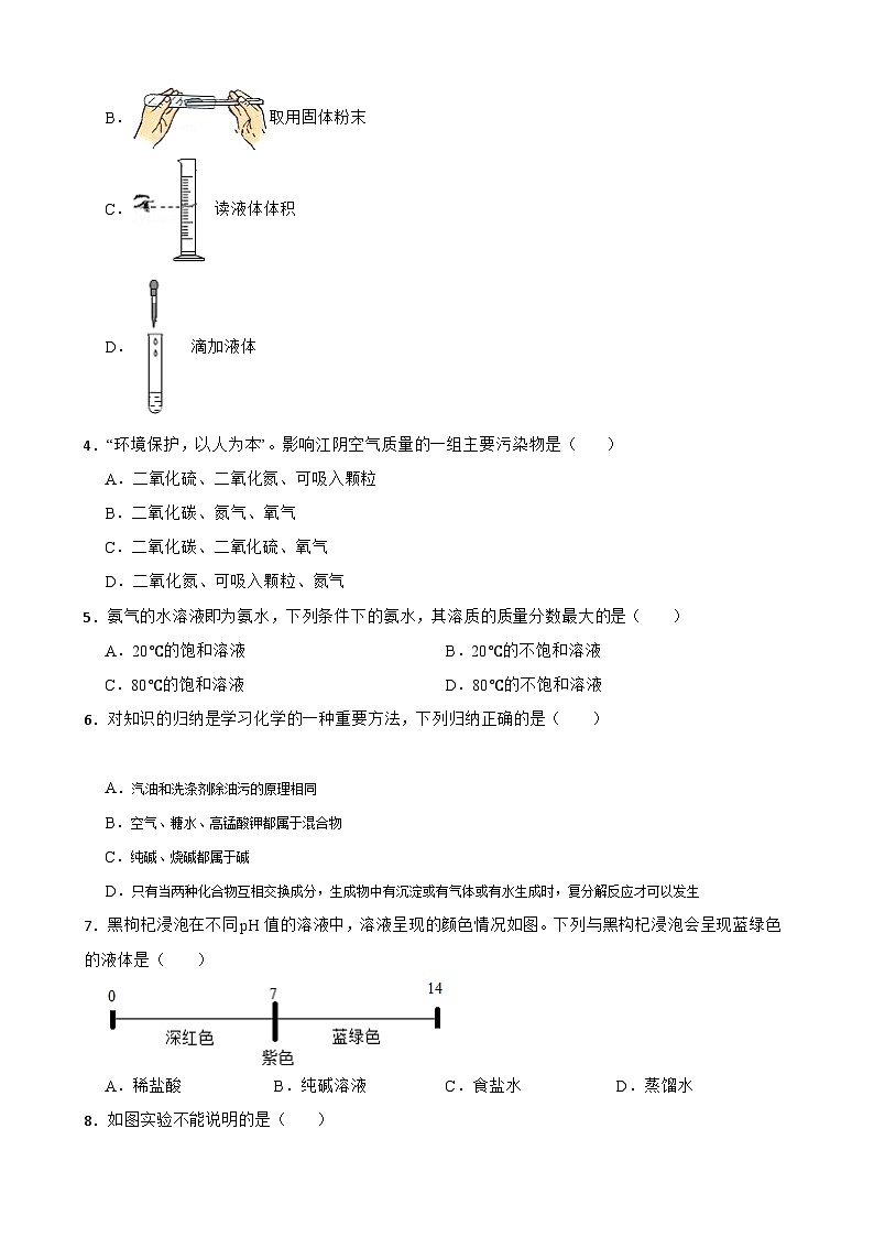 2023年山东省淄博市中考模拟化学试题+(2)02