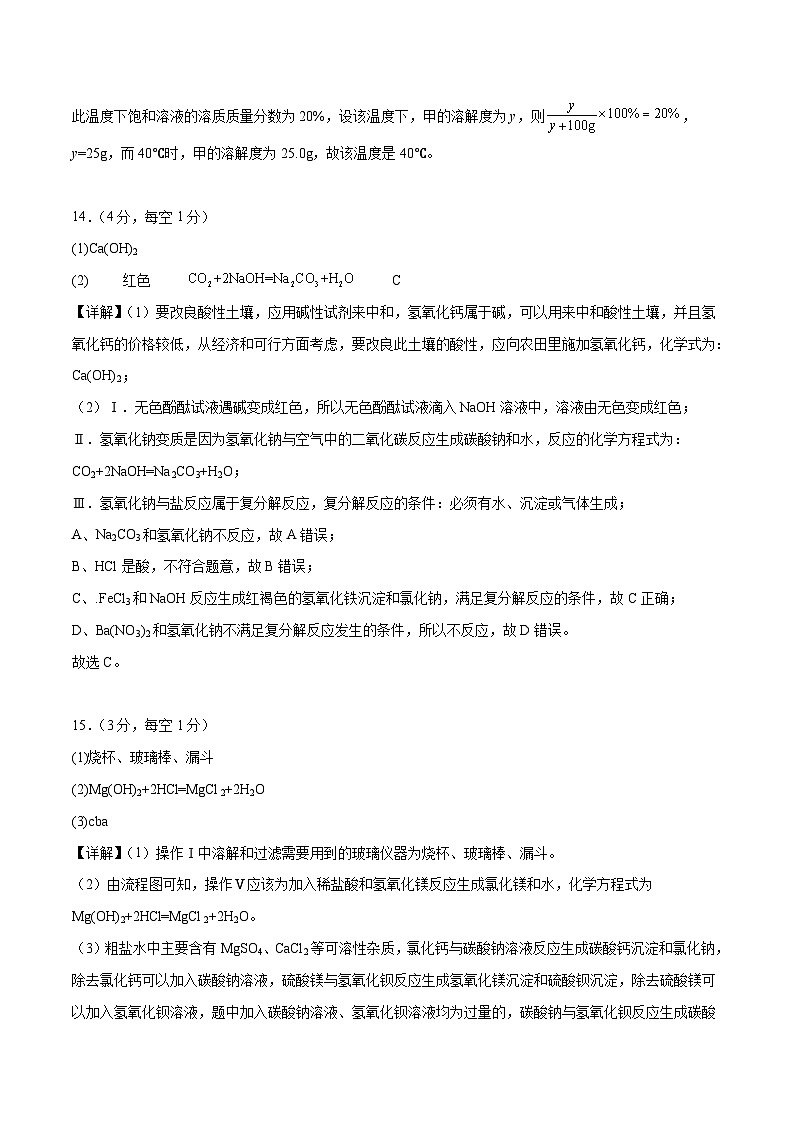 化学（陕西卷）（参考答案）第3页
