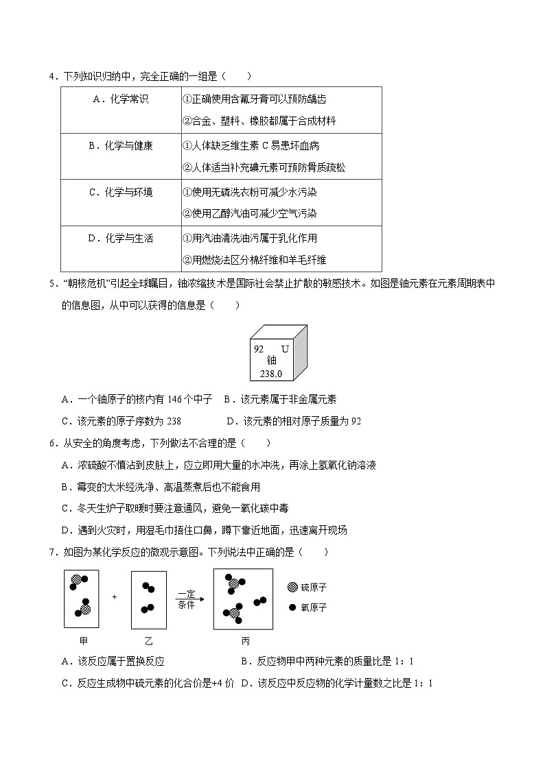 （广州卷）2023年中考化学第二次模拟考试02