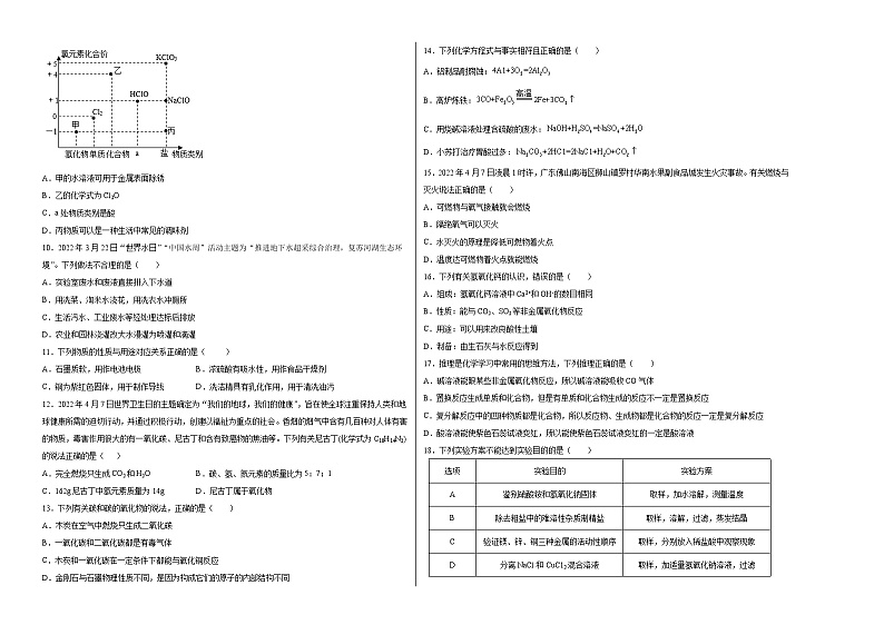 （科粤版）2023年中考化学第二次模拟考试02