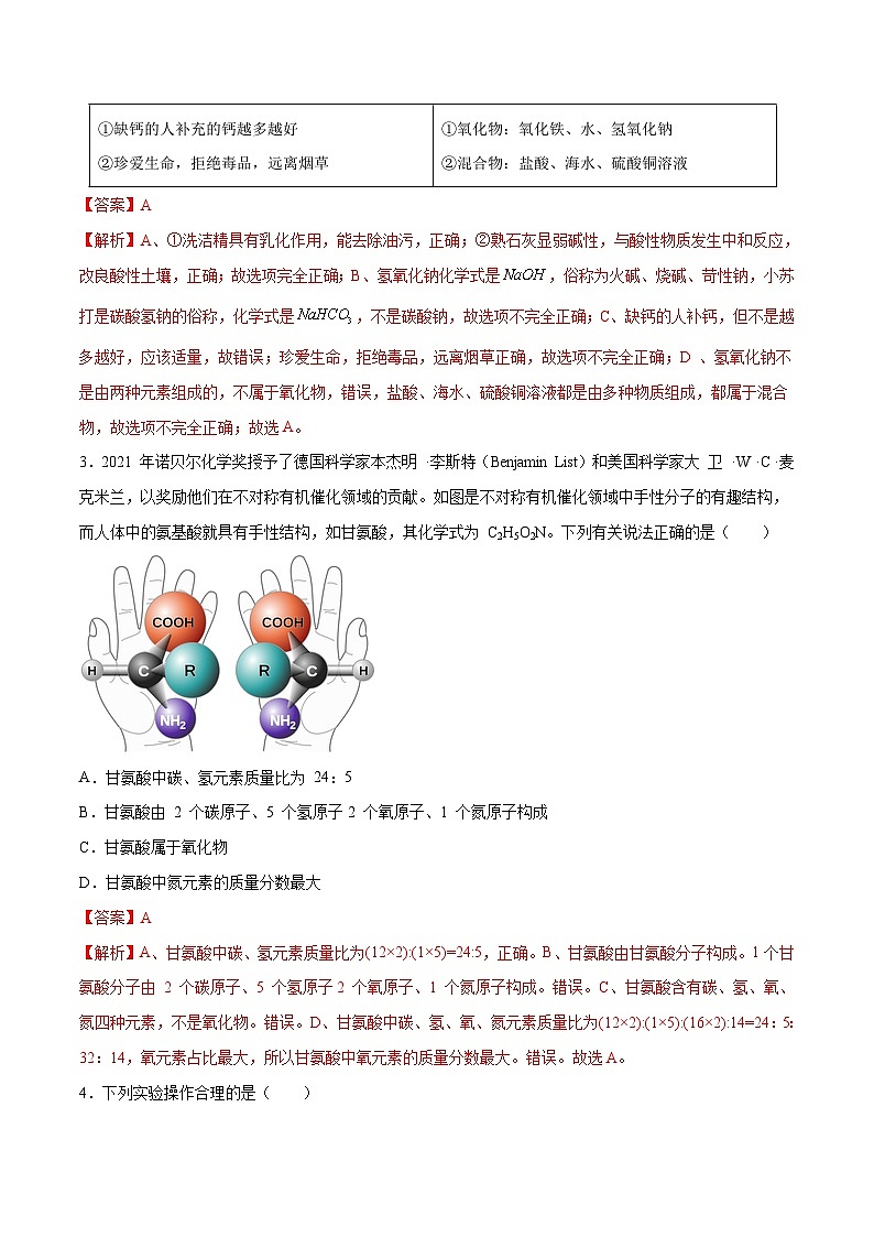 （宿迁卷）2023年中考化学第二次模拟考试02