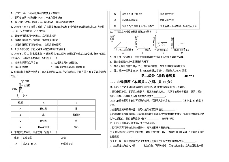 （宿迁卷）2023年中考化学第二次模拟考试02
