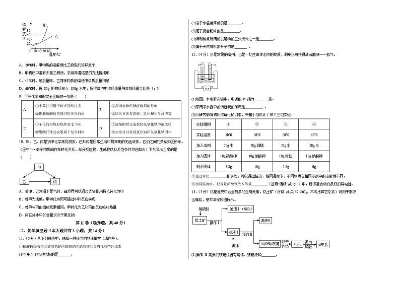 （徐州卷）2023年中考化学第二次模拟考试02