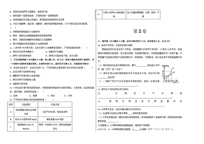 （长沙卷）2023年中考化学第二次模拟考试02