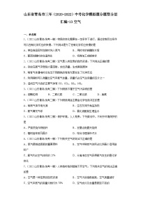 山东省青岛市三年（2020-2022）中考化学模拟题分题型分层汇编-13空气