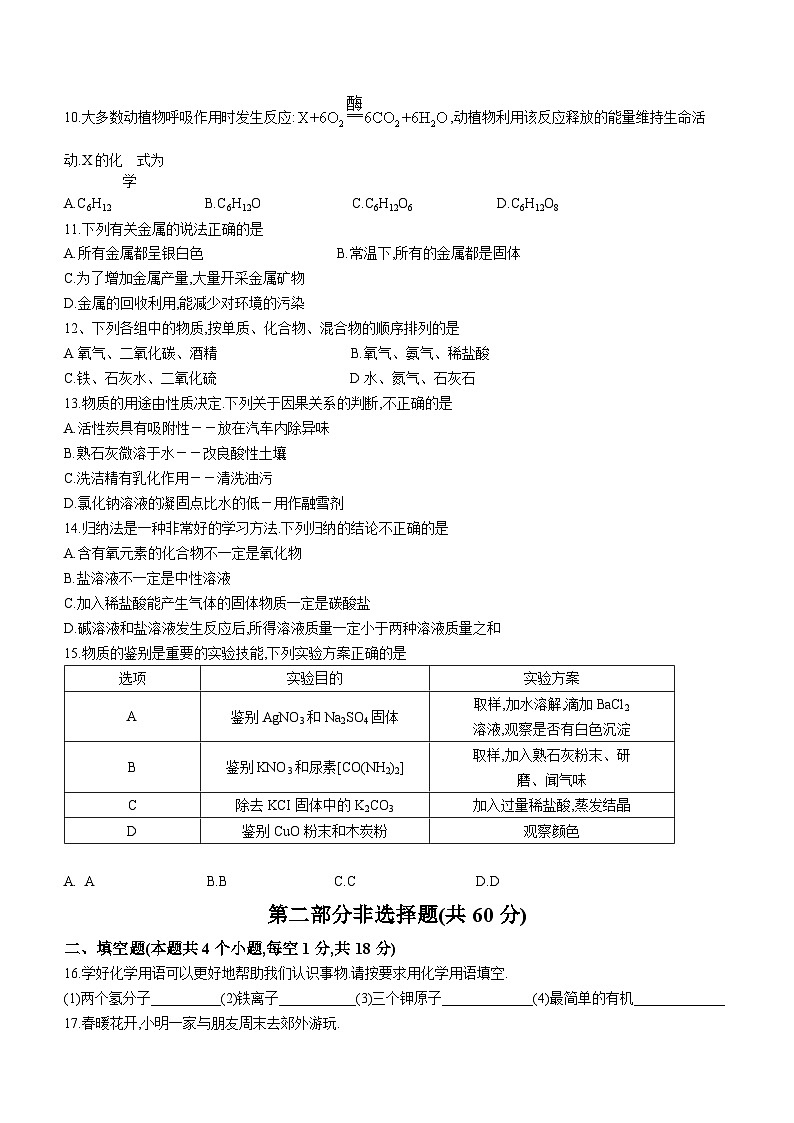 2023年辽宁省葫芦岛市连山区中考二模化学试题（含答案）02