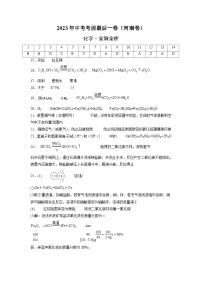 化学（河南卷）2023年中考考前最后一卷（参考答案）