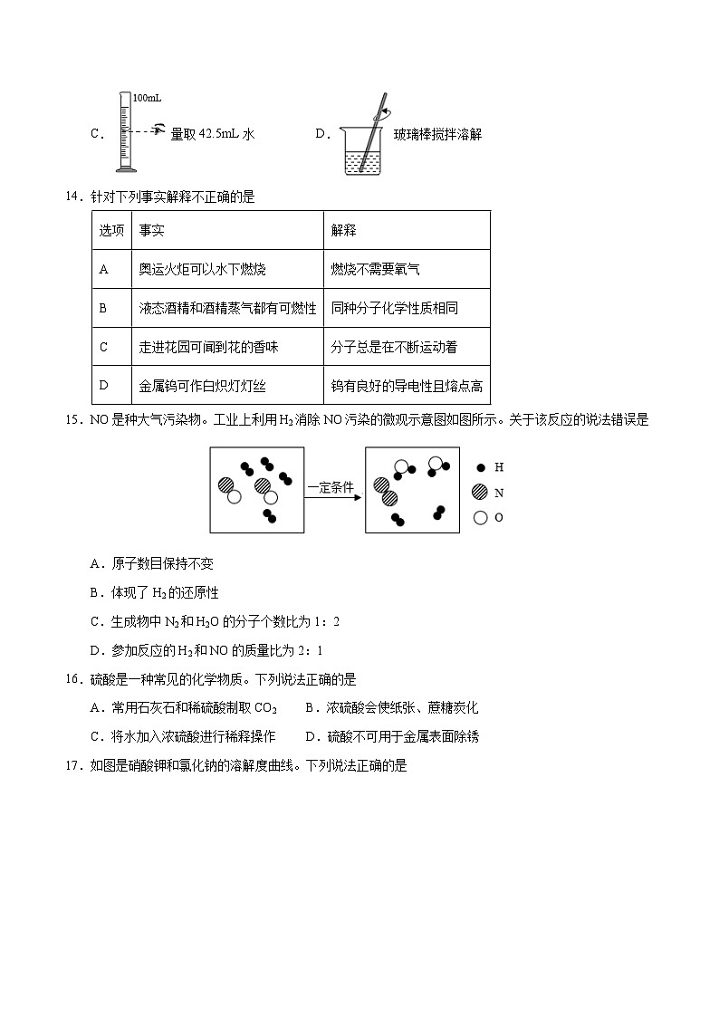化学（江苏扬州卷）2023年中考考前最后一卷（考试版）A403