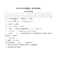 化学（长沙卷）2023年中考考前最后一卷（参考答案）