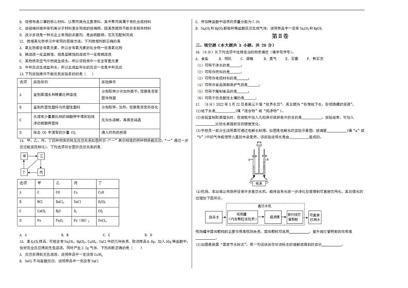 2023年中考押题预测卷01（天津卷）-化学（考试版）A3第2页