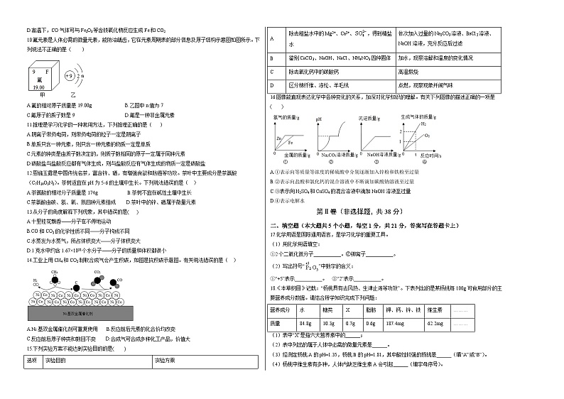 （重庆卷）2023年中考化学第一次模拟考试（考试版）第2页