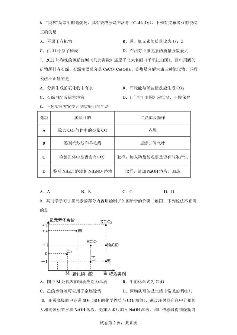 福建省福州立志中学2022-2023学年九年级下学期期中化学试题02