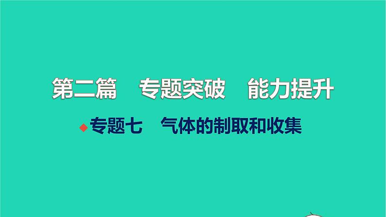 全国版2022中考化学第二篇专题突破能力提升专题七气体的制取和收集讲本课件01