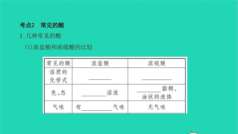 全国版2022中考化学第一篇教材梳理夯实基础第十单元酸和碱第1课时常见的酸和碱讲本课件第5页