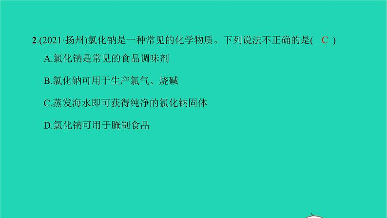 全国版2022中考化学第一篇教材梳理夯实基础第十一单元盐化肥第1课时生活中常见的盐练本课件03