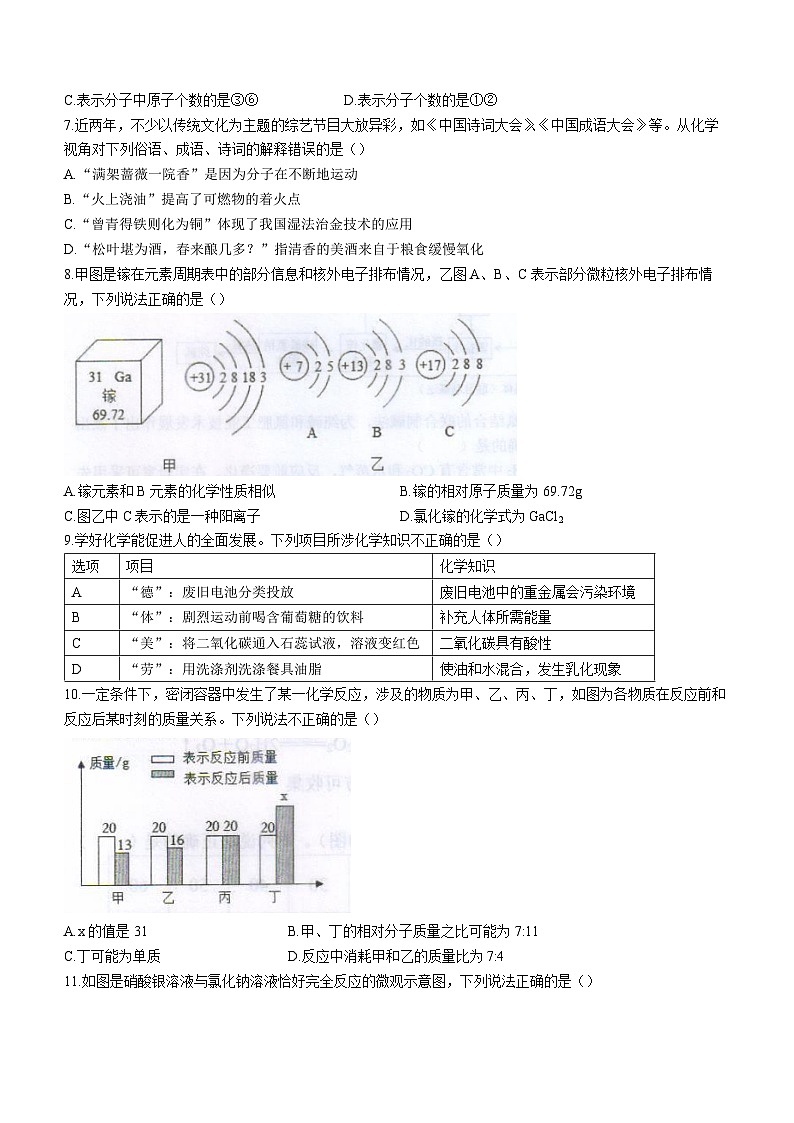 2023年山东省泰安市新泰市中考三模化学试题（含答案）02