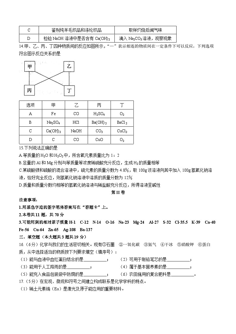 2023年天津市东丽区中考二模化学试题（含答案）第3页