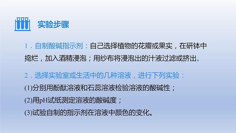 第十单元酸和碱实验活动7溶液酸碱性的检验课件04