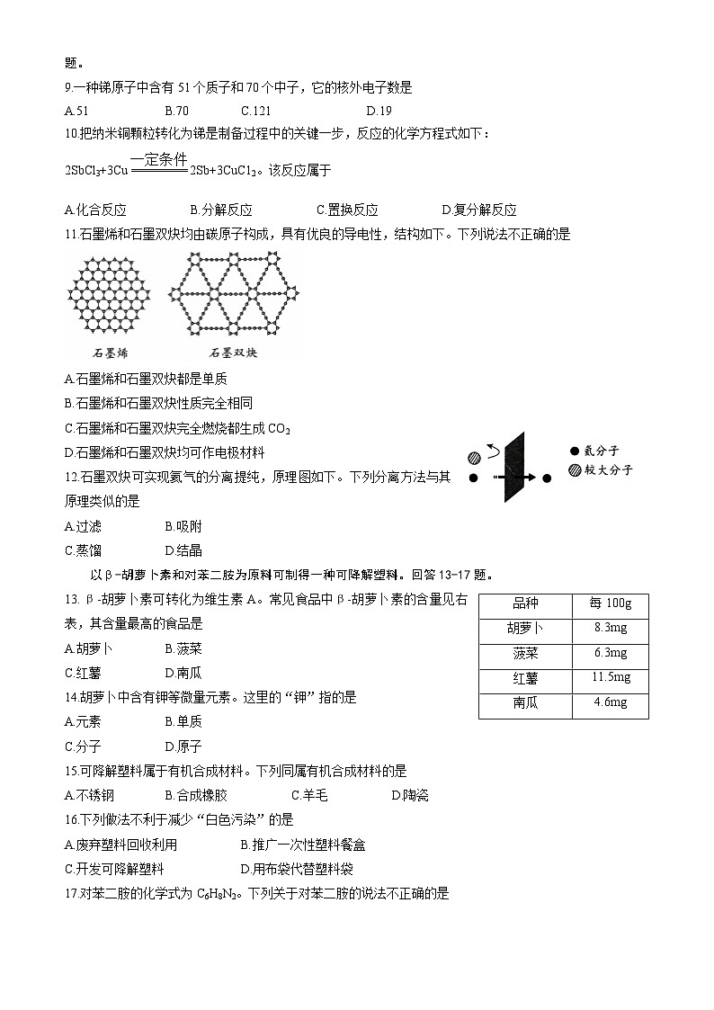 2023年北京市西城区初三二模化学试卷及答案（教师版）02
