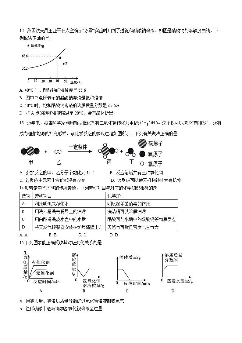 2023年广东省潮州市初中学业水平模拟化学试题(含答案)03