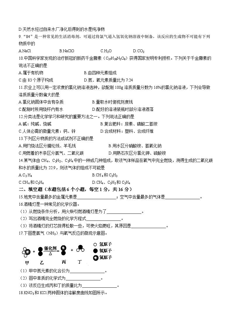 2023年河南省南阳市西峡县中考二模化学试题(含答案)第2页
