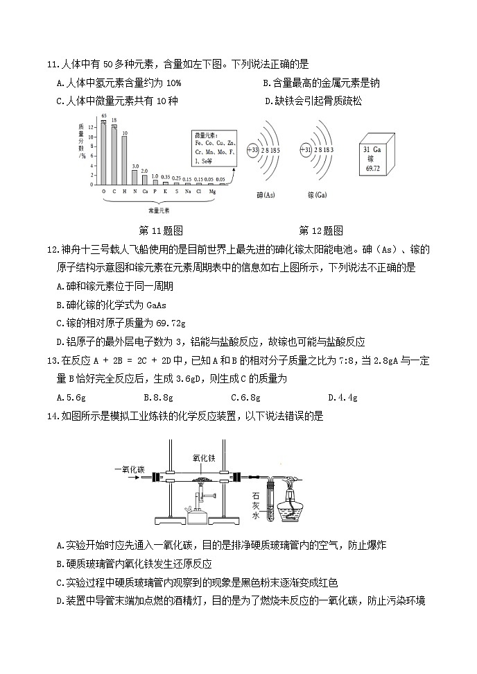 2023年山东省滨州市沾化区二模化学试题(含答案)03