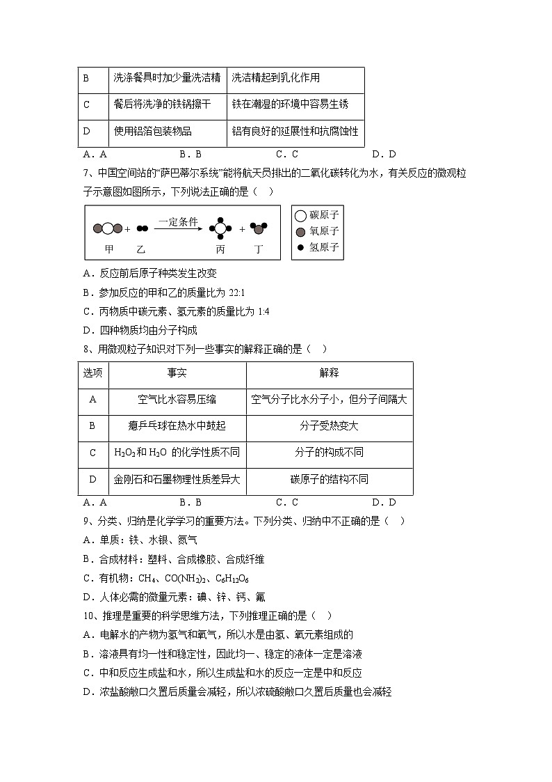 2023年安徽省中考化学仿真试卷（一）第2页