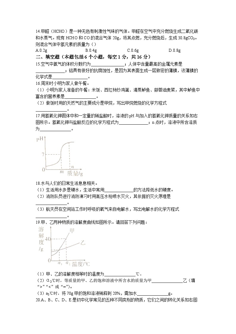 2023年河南省驻马店市泌阳县中考三模化学试题第3页