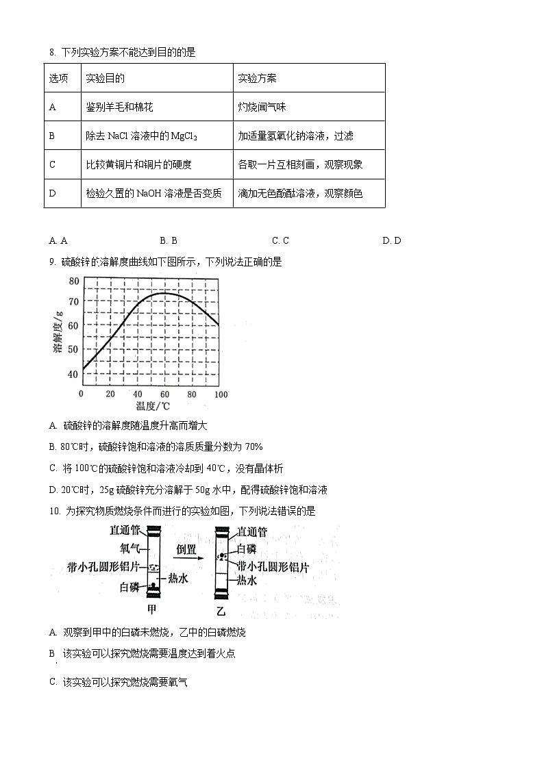 2023年福建省漳州市中考二模化学试题（解析版）02