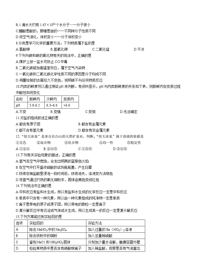 2023年辽宁省葫芦岛市兴城市中考二模化学试题（含答案）第2页