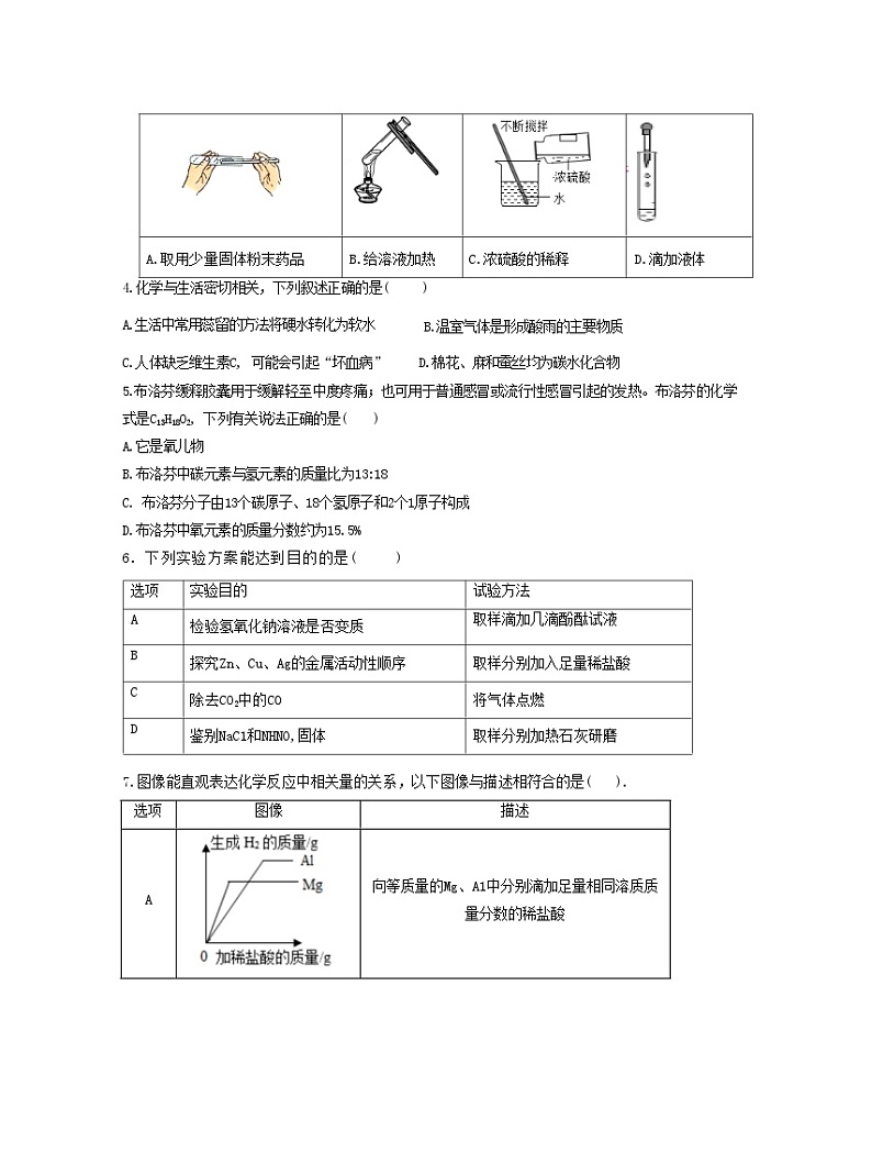 2023年四川省遂宁市初中毕业暨高中阶段招生模拟考试化学试卷（含答案）02