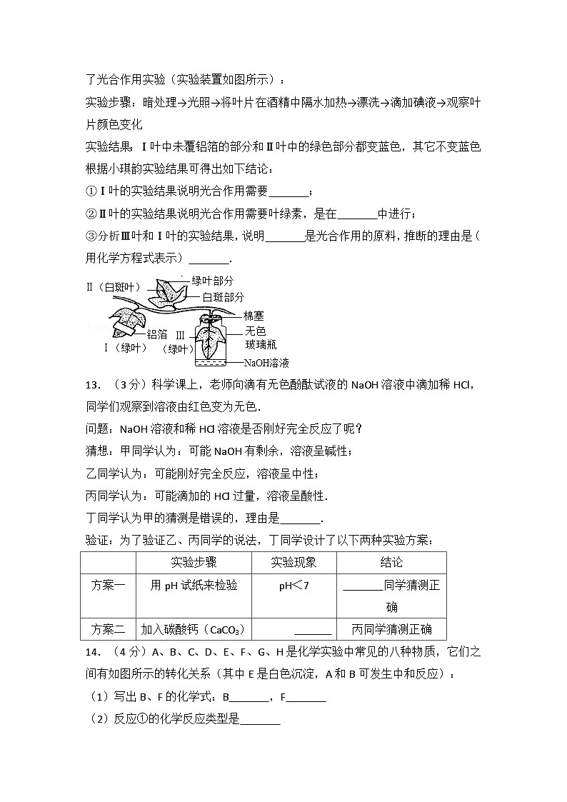 2009年广东省深圳市中考化学试题及参考答案03