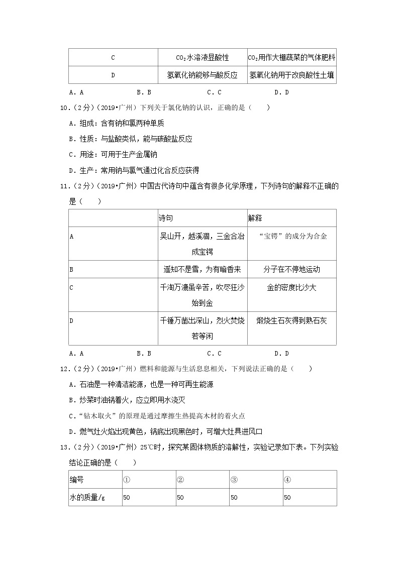 广东省广州市2019年中考化学真题试题（含解析）03