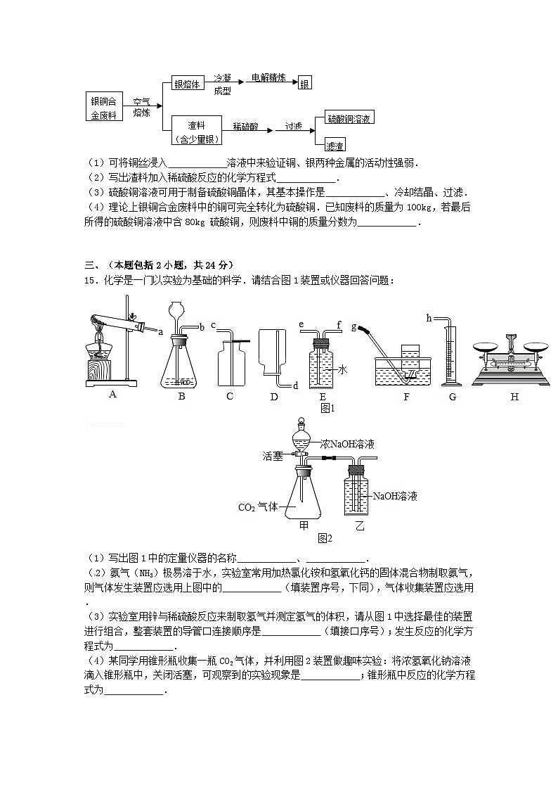 广东省梅州市2015届中考化学真题试卷（含解析）03