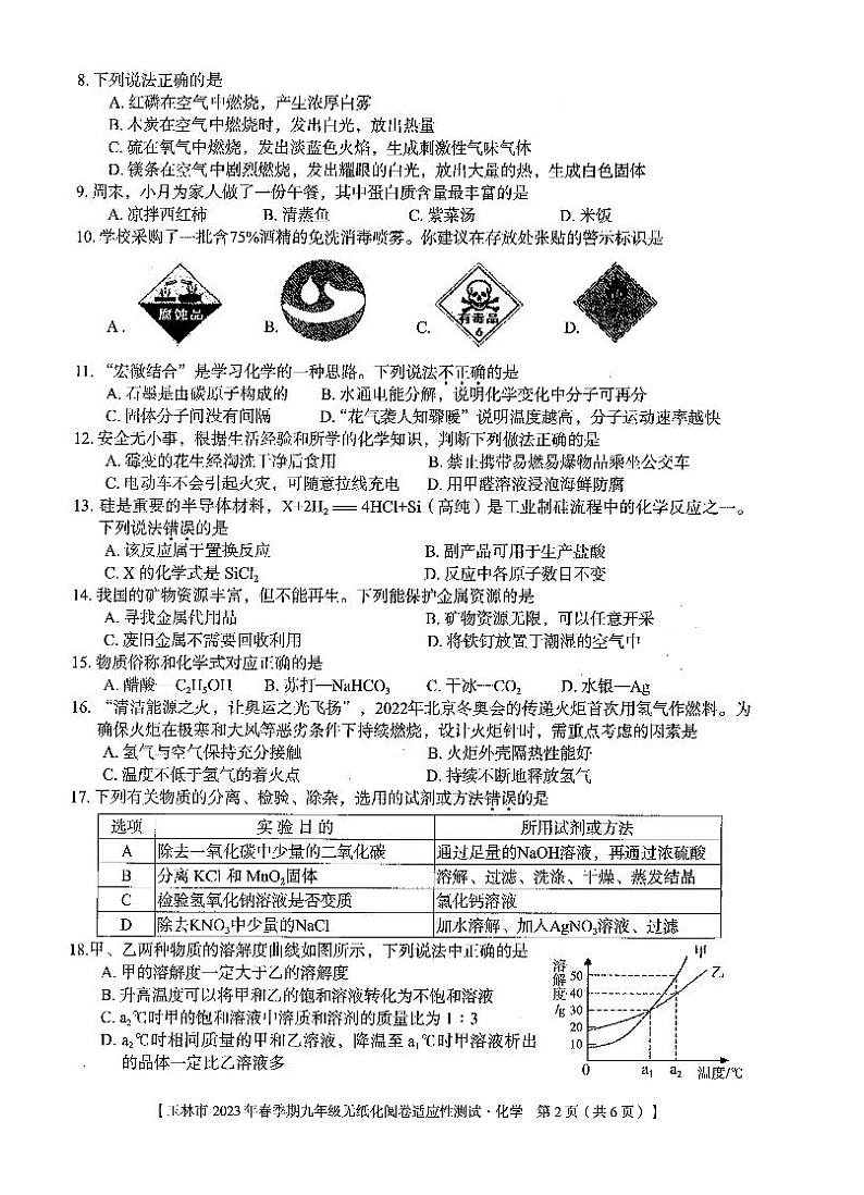 化学 试卷第2页
