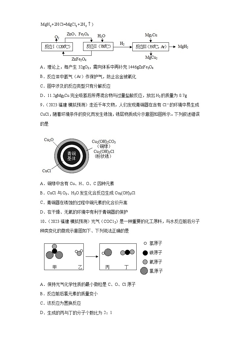 备考2023年中考化学知识点模拟新题专项练习（福建专用）-03四种基本反应类型第3页