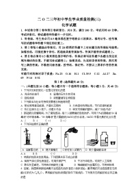 2023年山东省滨州市经济技术开发区中考三模化学试题(无答案)