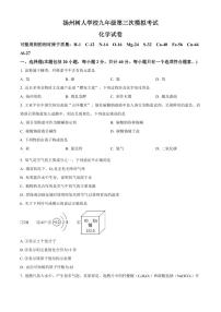 2023届江苏省扬州树人教育集团九年级中考三模化学试卷+答案