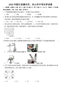 2020年浙江省嘉兴市、舟山市中考化学试卷【含答案】